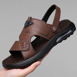 男士夏季防滑子男二用百搭外穿百塔软底凉鞋凉拖鞋沙滩鞋休闲爸爸