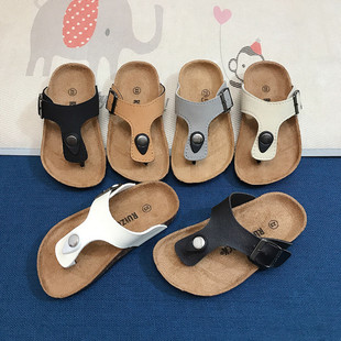 2025夏季 儿童软木拖鞋 男女童勃肯夹脚凉拖鞋 宝宝软底人字拖沙滩鞋