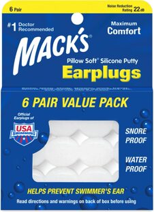 美国代购 Silicone Pair Value Soft Pillow Mack Earplugs