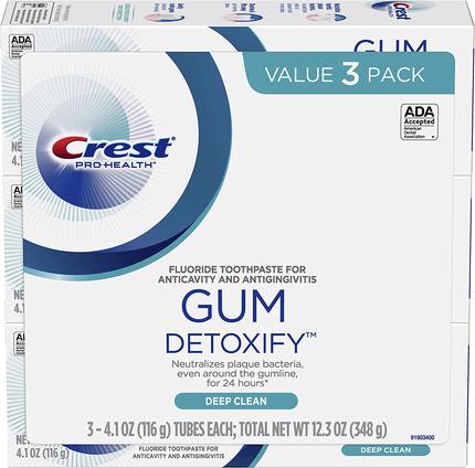 Crest Toothpaste Gum Detoxify Deep Clean, 4.1 Oz (Pack of 3)