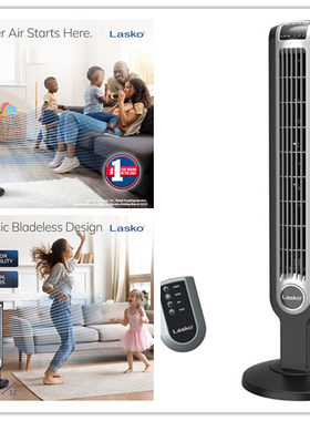 Lasko Oscillating Tower Fan with Remote Control,  36