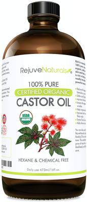 美国RejuveNaturals Organic Castor Oil (16oz Glass Bottle)
