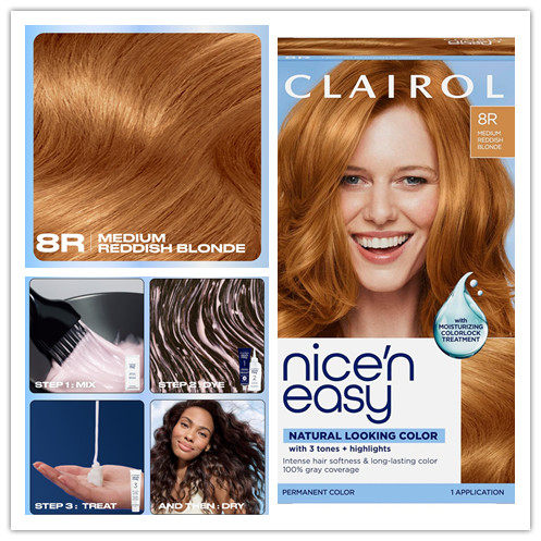 Clairol Nice'n Easy Permanent Hair Dye, 8R Medium Reddish Bl