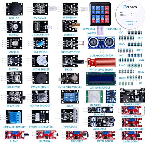 美国ELEGOO Upgraded 37 in 1 Sensor Modules Kit with Tutorial