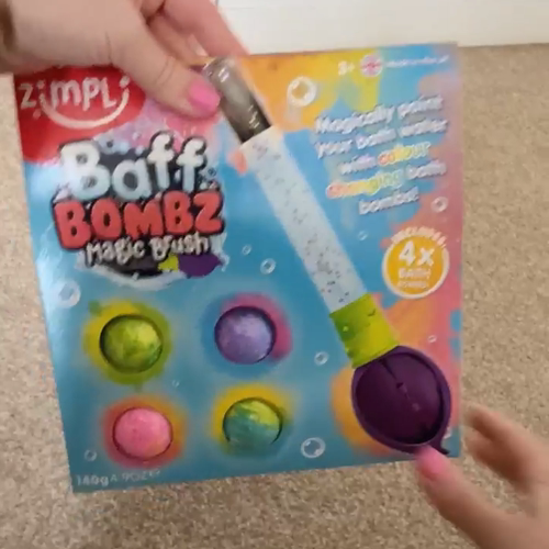 ZIMPLI - Baff Bombz Magic Brush, 4 x Bath Bombs