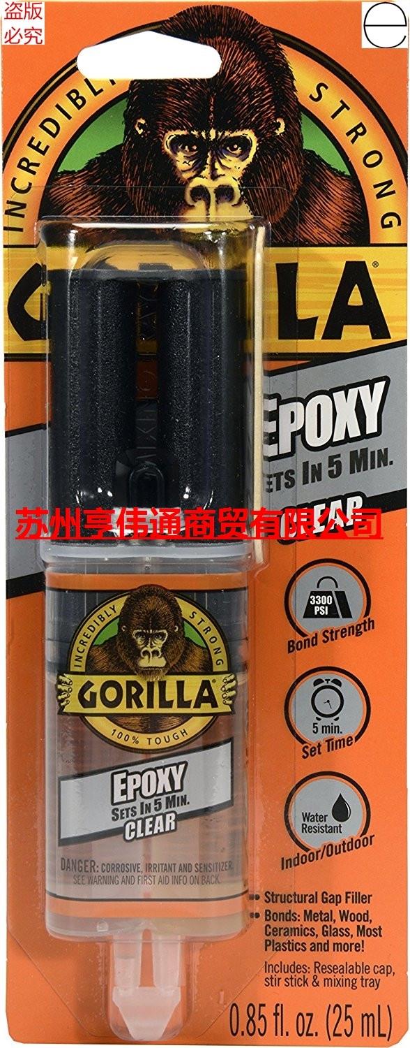 美国Gorilla Epoxy, .85 oz., Clear