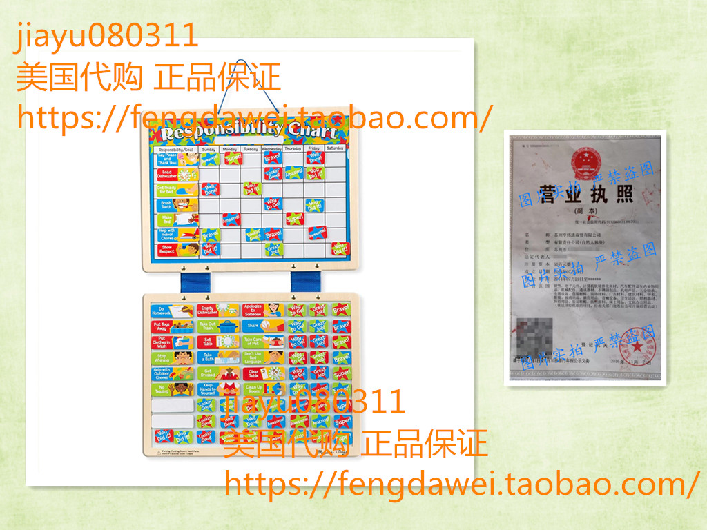 美国Melissa & Doug Magnetic Responsibility Chart