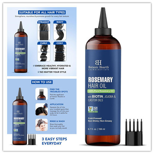 Botanic Hearth Hair Oil for Hair Growth | Rosemary Oil 6.7oz