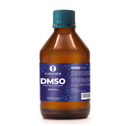 Pure DMSO in a Glass Bottle, Pure Liquid Dimethyl Sulfoxide