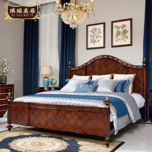 英式古典实木卧室大床
