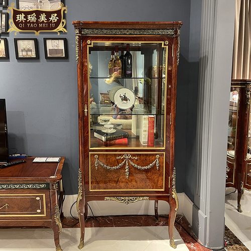 美式单门实木展示柜装饰柜酒柜
