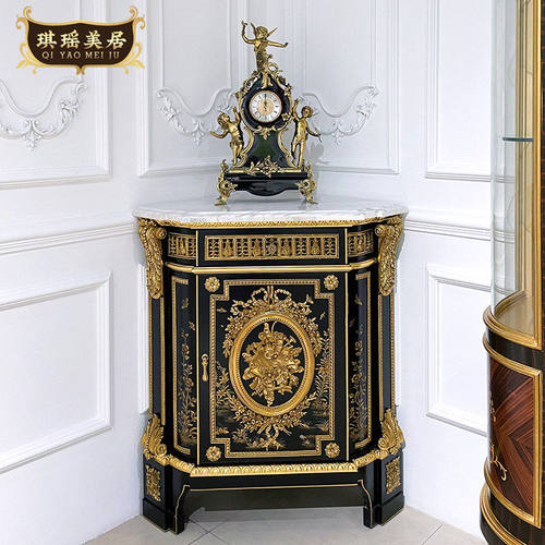 法式复古风客厅别墅墙角柜