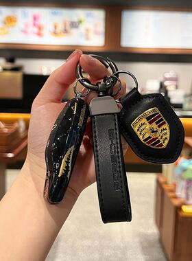 保时捷钥匙壳黑色大鲨鱼卡宴macan718帕拉梅拉911taycan钥匙扣套