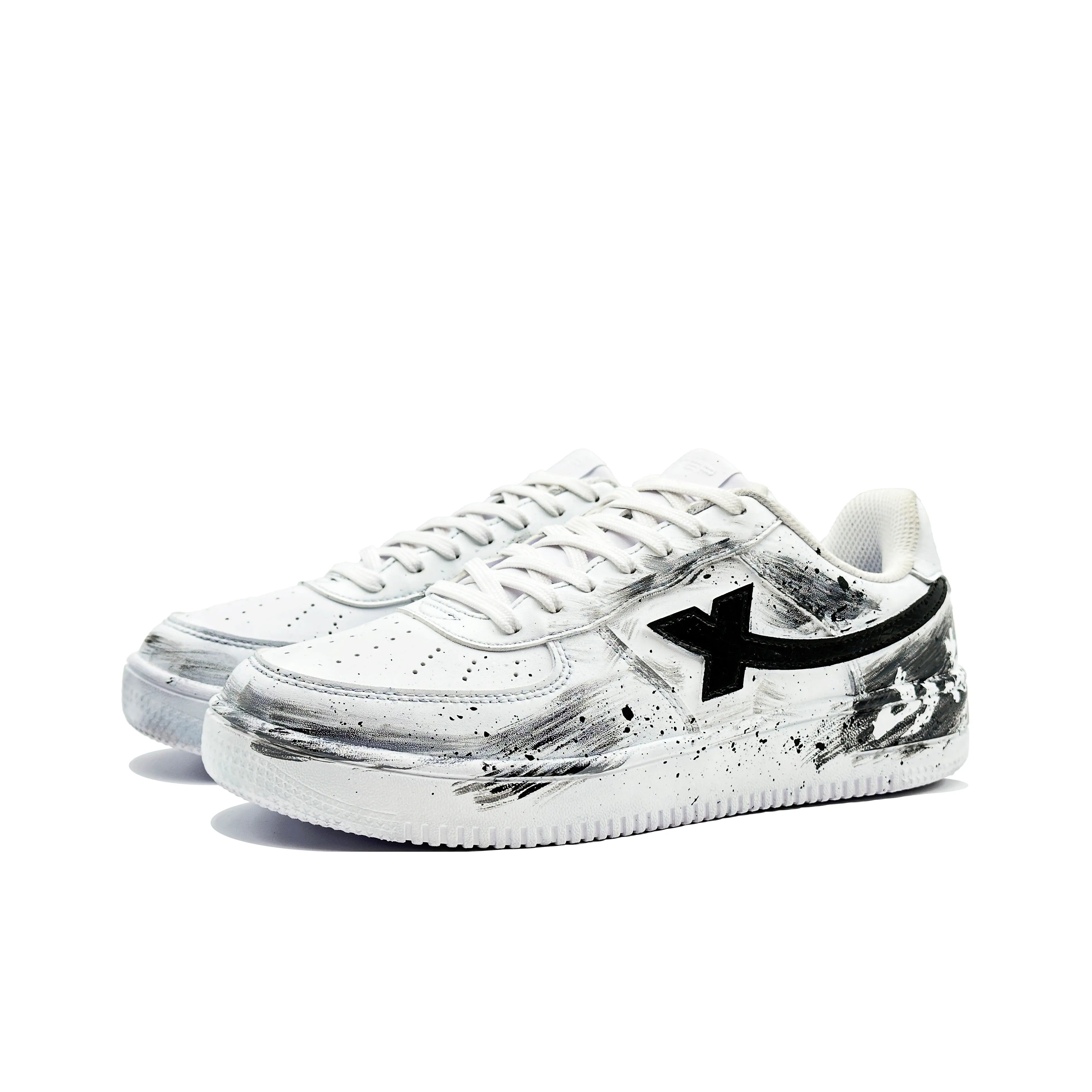 蜂鸟定制球鞋 XTEP 墨绘山海 泼墨 低帮 板鞋 男女同款 白黑色,流行男鞋,休闲板鞋,淘宝优惠券,粉丝福利购,淘宝优惠卷