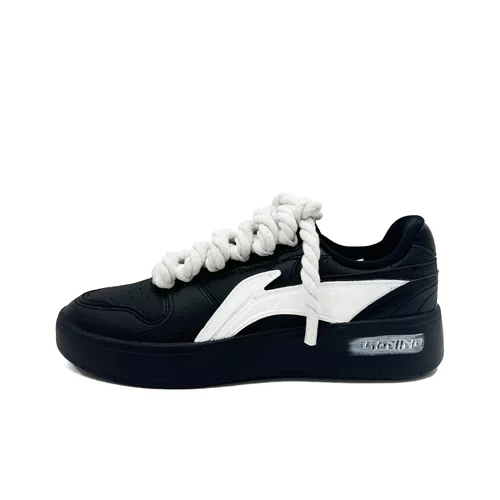 蜂鸟定制球鞋 元宝白雪仙踪小众潮流百搭防磨低帮板鞋男款黑白色