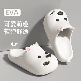 潦草小狗洞洞鞋女士拖鞋2026新款可爱西高地夏季外穿男凉拖鞋情侣