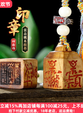 雷击木道经师宝印章吊坠挂件文玩