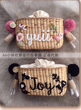 diy泰国设计师花朵草编包定制