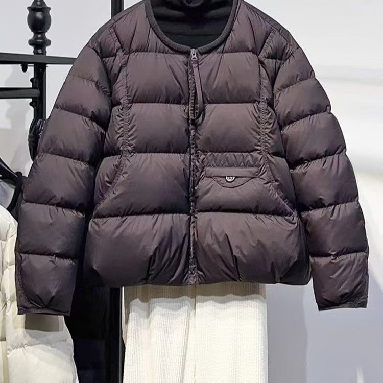 短款羽绒服女2025新款小个子爆款韩版宽松圆领90白鸭绒经典外套冬