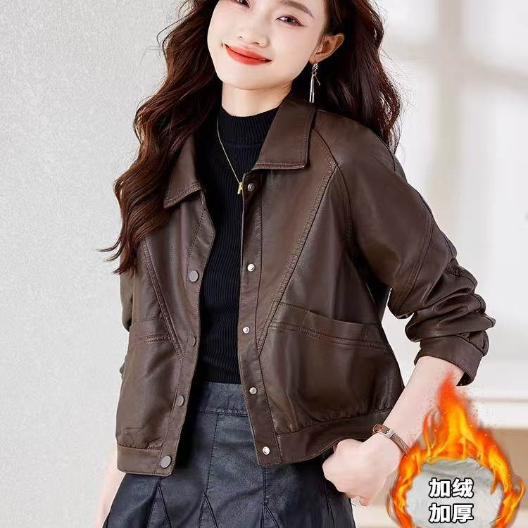 皮衣外套女短款春秋2025新款