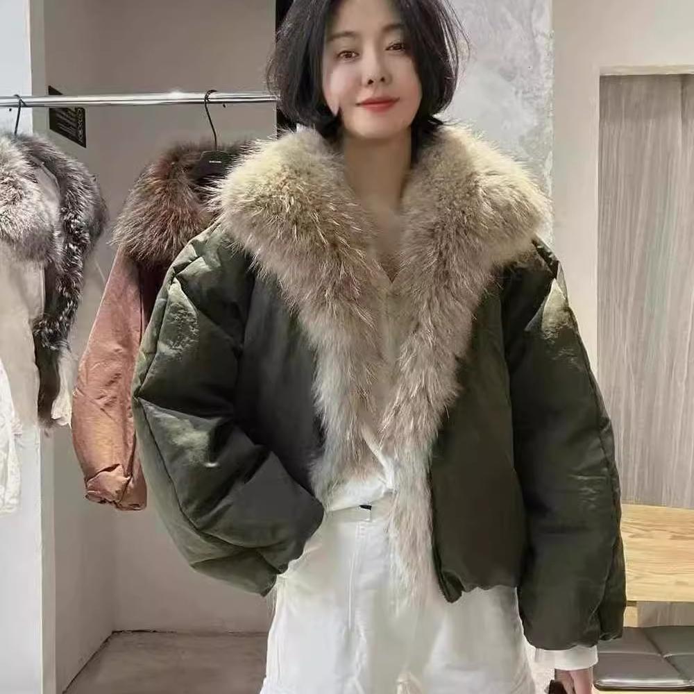【现货】可拆卸毛领派克羽绒服女2024冬季新款保暖外套长袖上衣