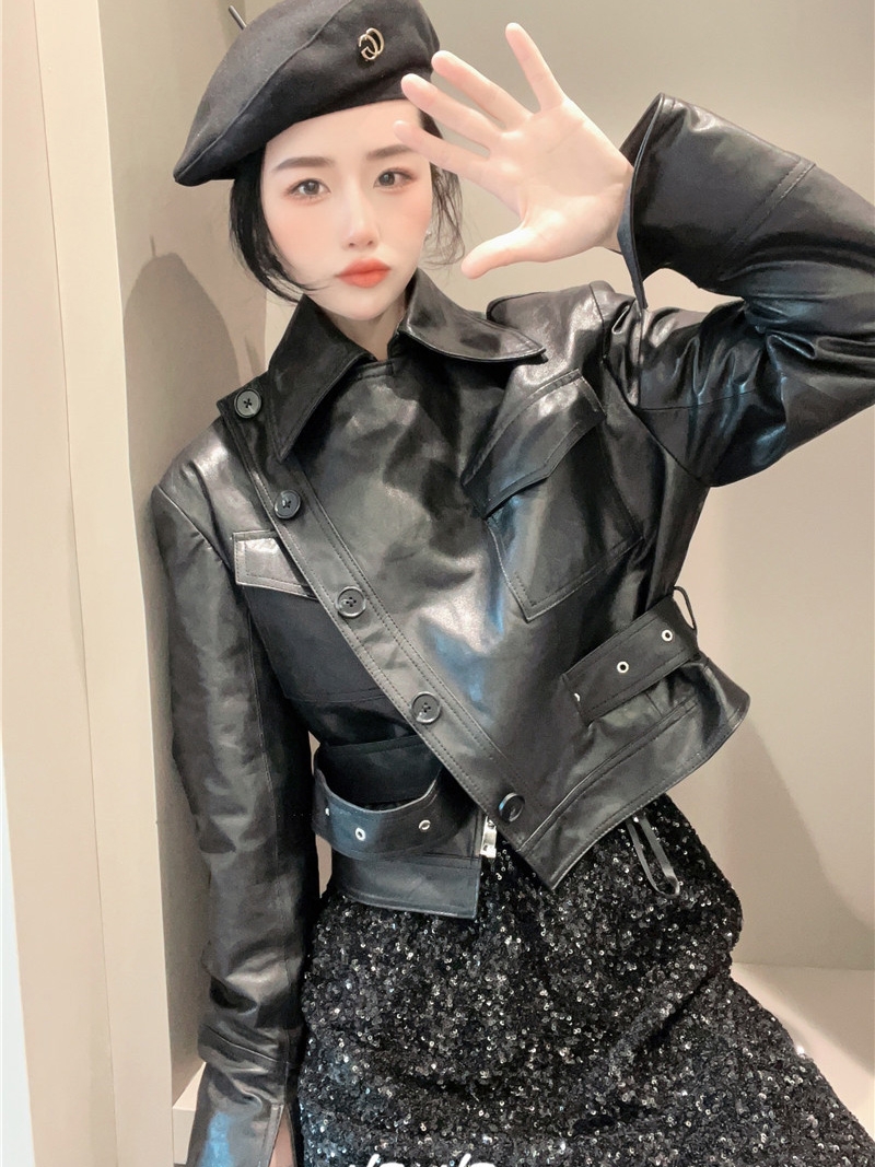 纯绵羊皮皮衣真皮外套女2023