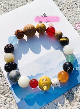 1（径山）杭州十八籽18籽绿檀寿山石花梨木手串龙绳昌殊七慧 车挂