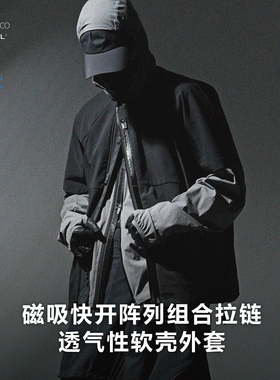 RL | REINDEE LUSION 多功能结构快拆拉链机能圆弧领短袖软壳外套