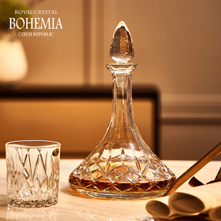 高端水晶玻璃 厚酒瓶酒樽红酒带塞 醒酒器分酒器 进口捷克BOHEMIA