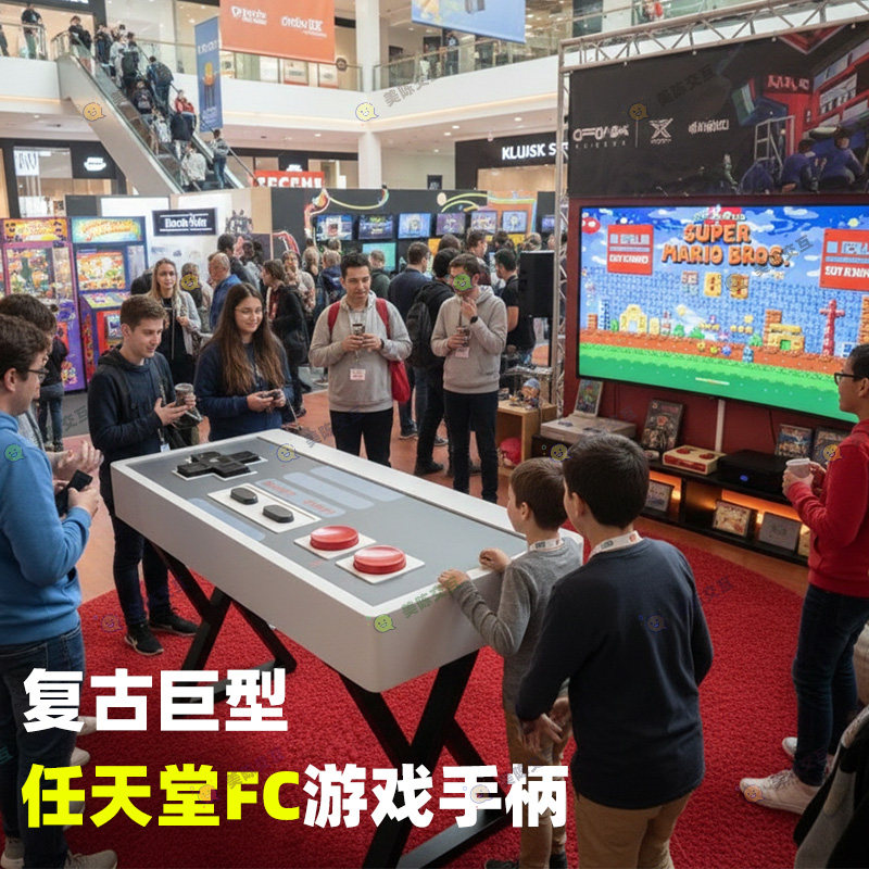 复古巨型游戏手柄商场活动暖场节日商业美陈道具任天堂FC互动装置