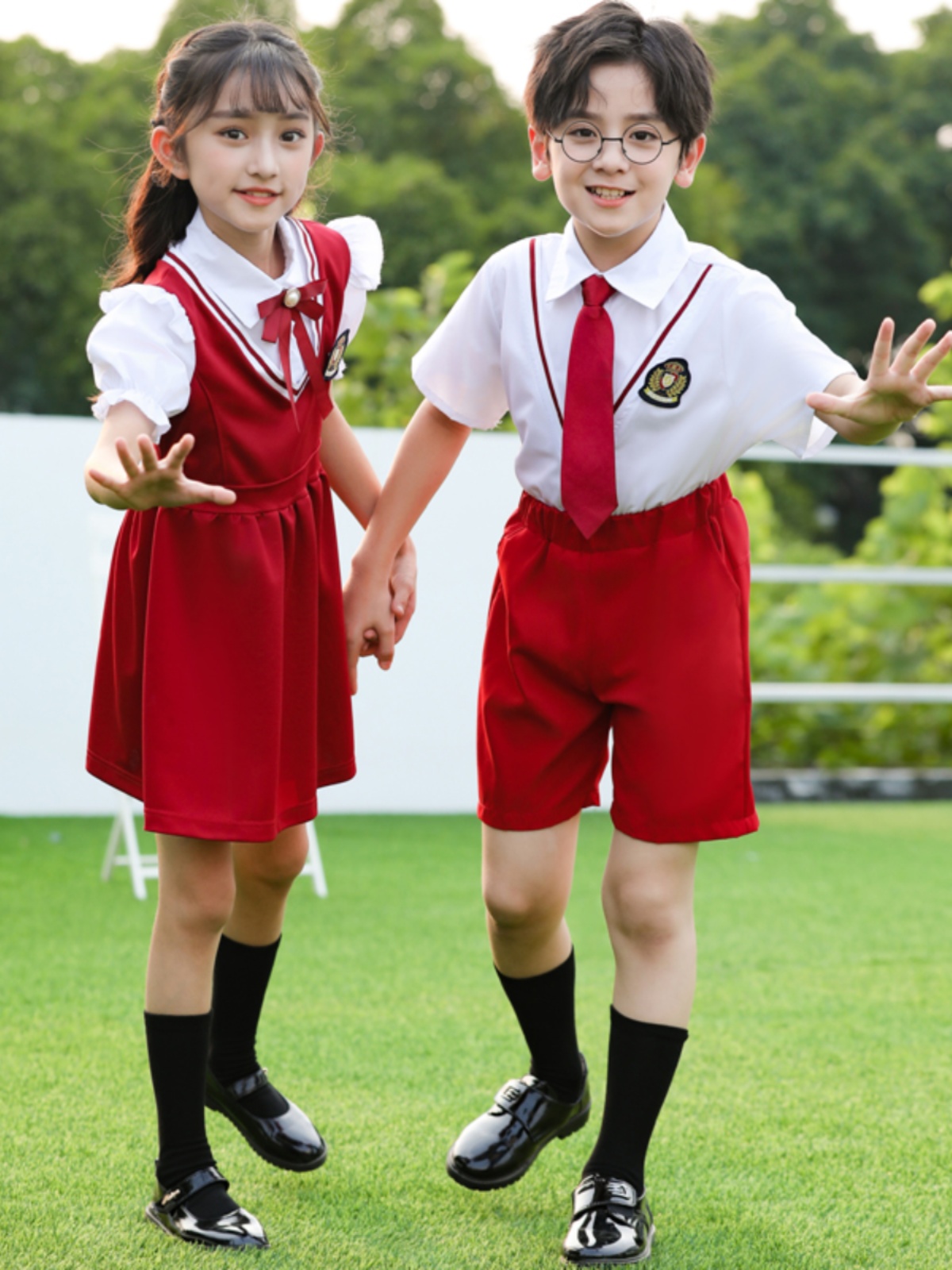 儿童演出服中小学生大合唱团男女童诗朗诵比赛毕业照班服表演服装