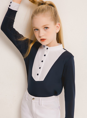 Marcel Bisset 春秋儿童长袖T恤 马术上衣T恤 儿童马术比赛服 574