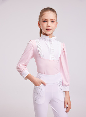 Marcel Bisset 儿童马术长袖T恤 儿童骑马装 女童防晒马术T恤 630