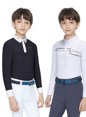 Marcel Bisset 儿童马术POLO衫 男童马术比赛长袖T恤 642/644/726