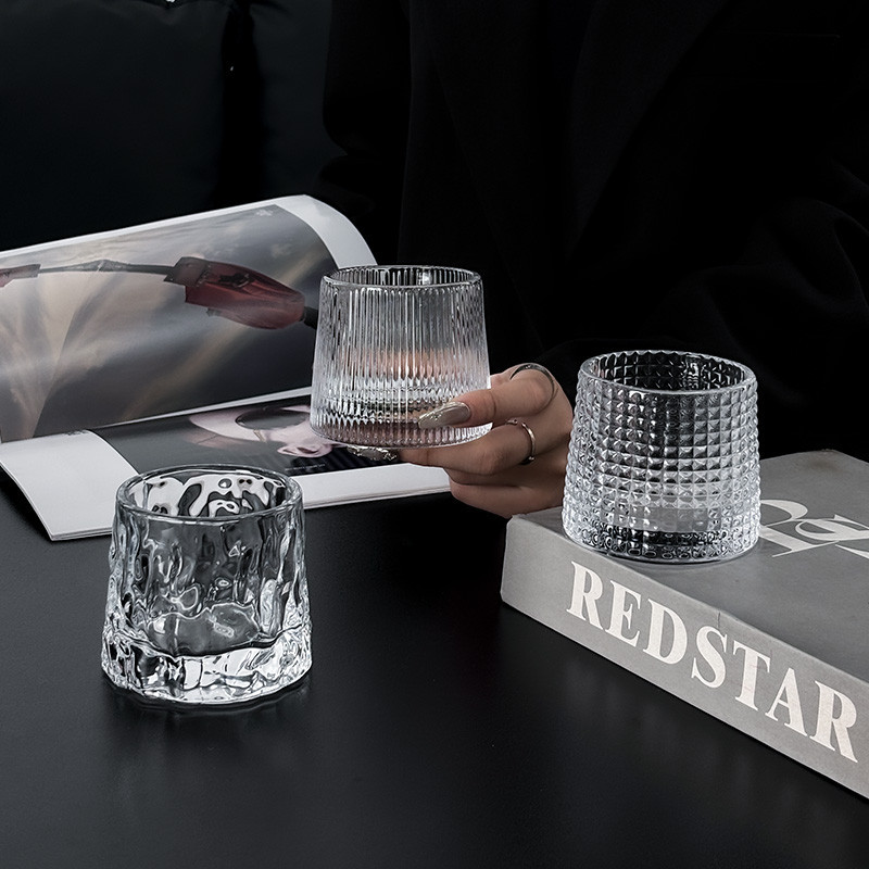 复古ins风玻璃杯浓缩冰美式拿铁杯咖啡杯冷萃杯饮品杯牛奶杯酒杯