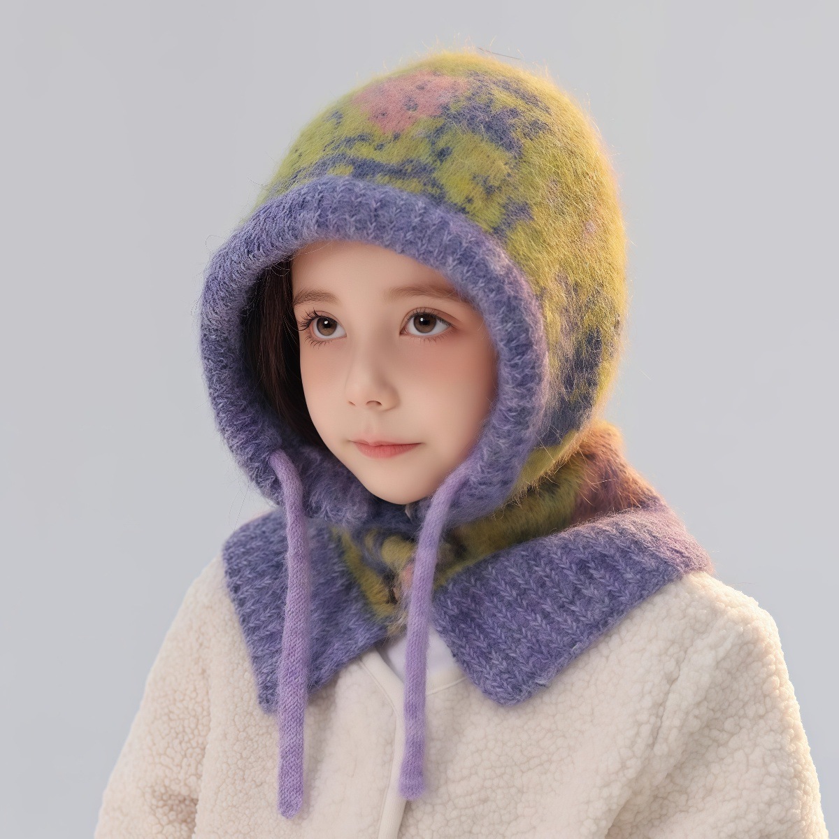 儿童套头帽子雷锋帽男女童秋冬季保暖护耳帽防风寒宝宝阿法包头帽