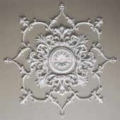 法式 GRG高强石膏拼花灯池灯盘非pu精致花角墙面装 饰中古奶油风