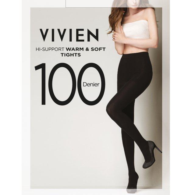 韩国代购VIVIEN折扣秋冬100D保暖加绒修身高弹打底连裤袜