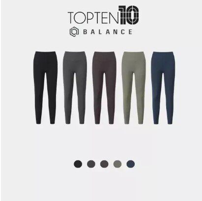 韩国代购直邮topten10正品折扣清仓九分搭扣多色修身瑜伽打底裤