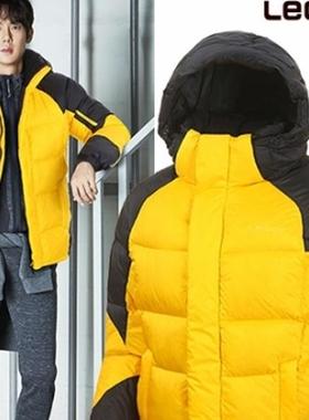 韩国代购直邮Lecap正品两折清仓男女拼色厚保暖连帽90鸭绒羽绒服