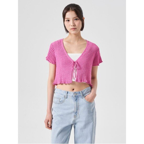 8seconds8秒袖系带外针织衫罩衫