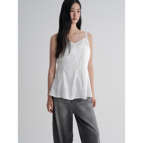 韩国代购直邮8SECONDS8秒正品2025折扣清仓蕾丝边吊带衫上衣