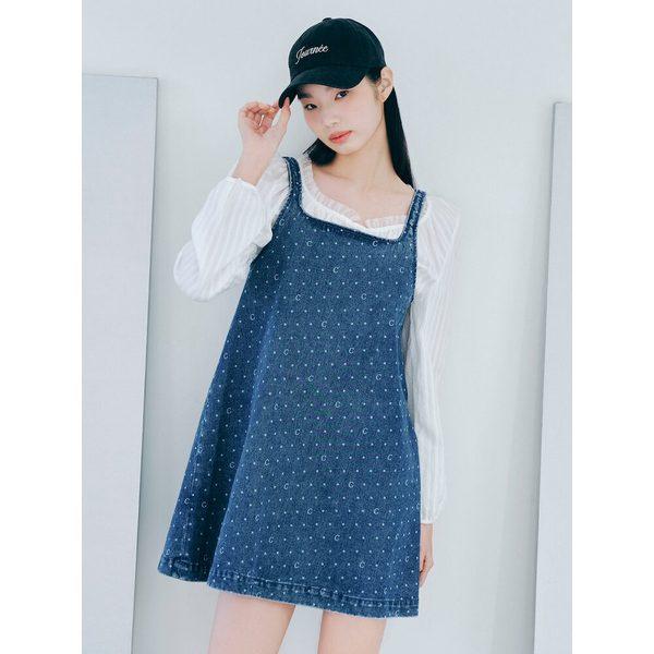 无袖背心牛仔短连衣裙