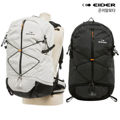 韩国代购直邮EIDER正品30L男女Day徒步旅行中拉链格纹绑带双肩包