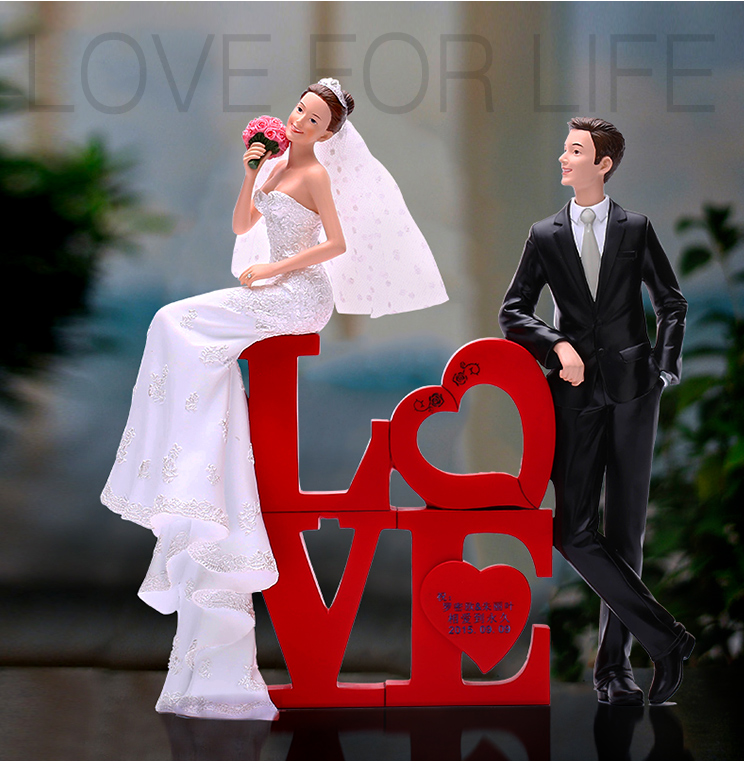 创意送闺蜜新结婚礼物欧式婚房软装饰品店铺橱窗布置LOVE人物摆件