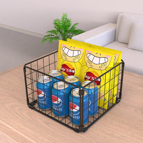 铁艺客厅佳通桌上网格零食收纳筐