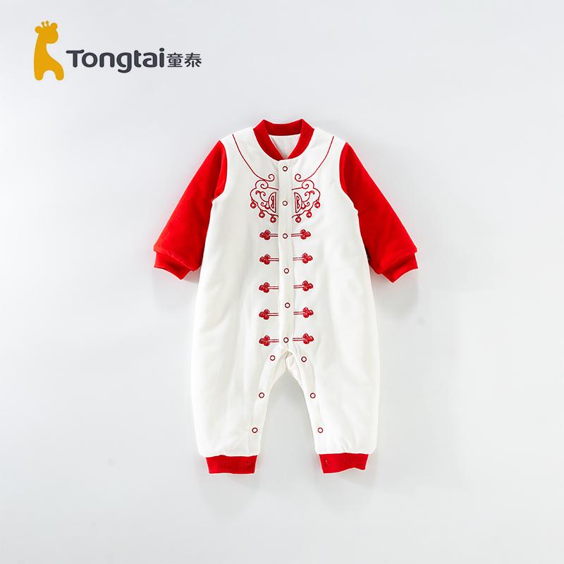 童泰婴儿连体衣秋冬季爬服过年服