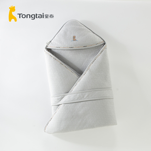 童泰婴儿抱被秋冬季新生儿包被男女宝宝一米加大加厚小被子冬款