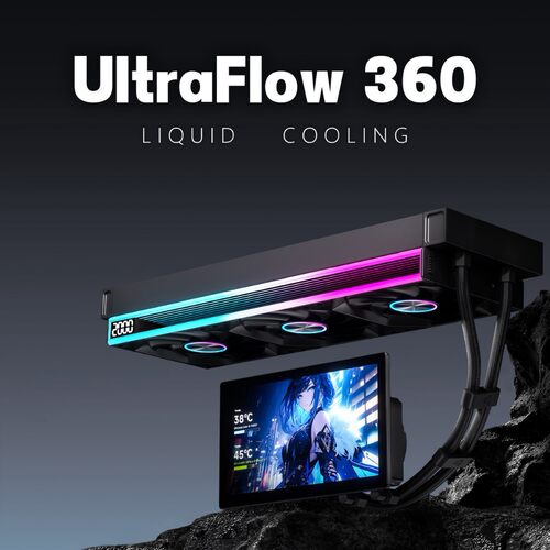 丛林豹ULtraFlow 360一体式水冷7寸自定义屏幕台式电脑CPU散热器