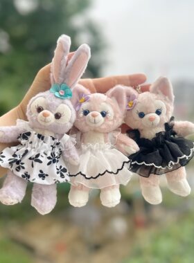 仅衣服】迪S尼挂件公仔衣服背带裙15CM钥匙扣贝儿娃衣可爱公主裙